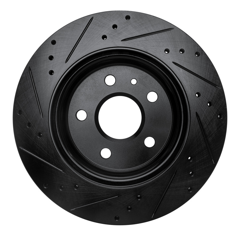 Buick Regal Brake Rotor (1) - Rear Right - R1 Concepts - Drilled & Slotted - Black - `10-`25